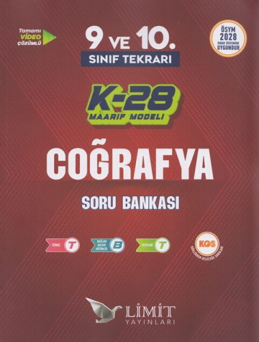 Limit Yayınları TYT 9. ve 10. Sınıf Tekrarı Coğrafya K-28 Maarif Model
