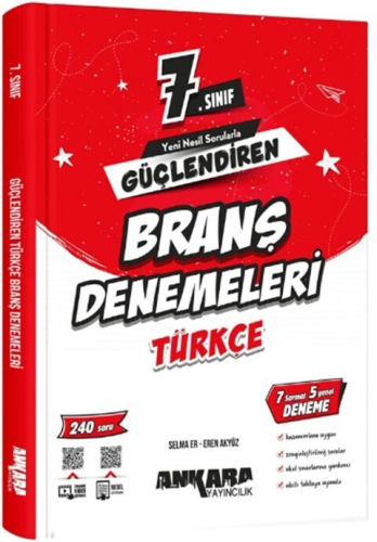 Ankara Yayıncılık 7. Sınıf Türkçe Güçlendiren Branş Denemeleri