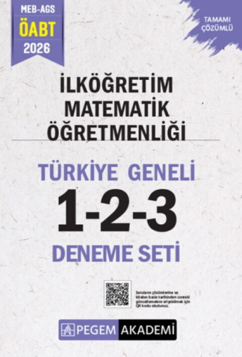 Pegem Yayınları 2026 MEB AGS ÖABT İlköğretim Matematik Öğretmenliği Tamamı Çözümlü Türkiye Geneli 1-2-3 Deneme Seti