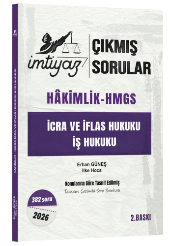 İmtiyaz Yayınları 2026 Hakimlik HMGS İcra ve İflas, İş Hukuku Çıkmış Sorular Çözümlü