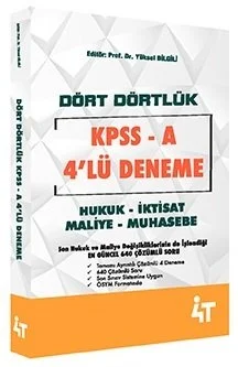4T Yayınları KPSS A Grubu Dört Dörtlük 4 Deneme Çözümlü Yüksel Bayrakt