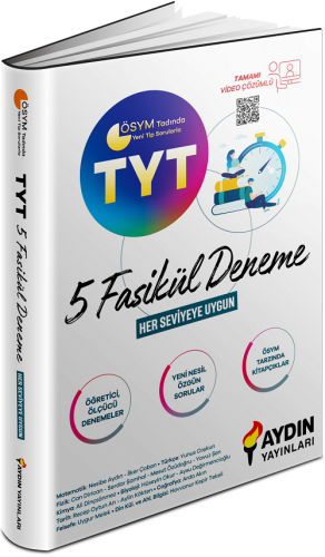 Aydın Yayınları TYT 5 Fasikül Deneme Video Çözümlü Komisyon
