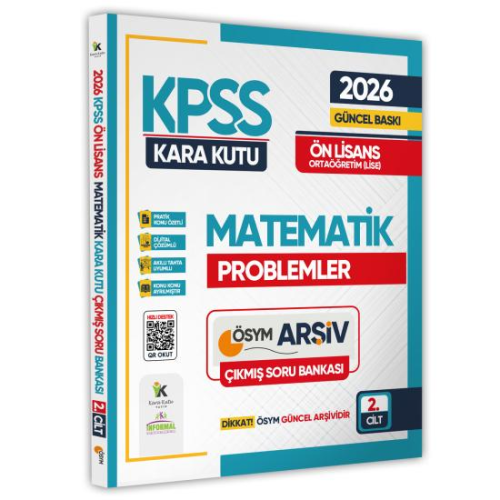 İnformal Yayınları 2026 KPSS Önlisans Ortaöğretim Matematik Kara Kutu 2. Cilt Problemler ÖSYM Çıkmış Soru Bankası