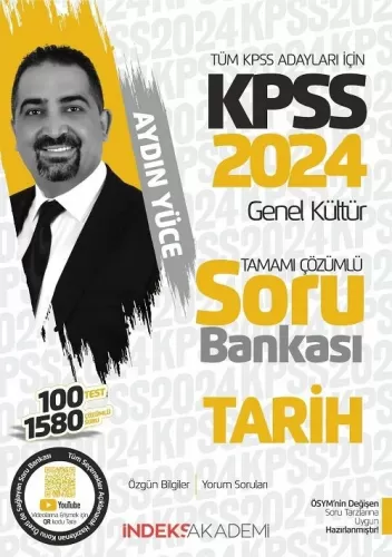 İndeks Akademi 2024 KPSS Tarih Soru Bankası Çözümlü Aydın Yüce