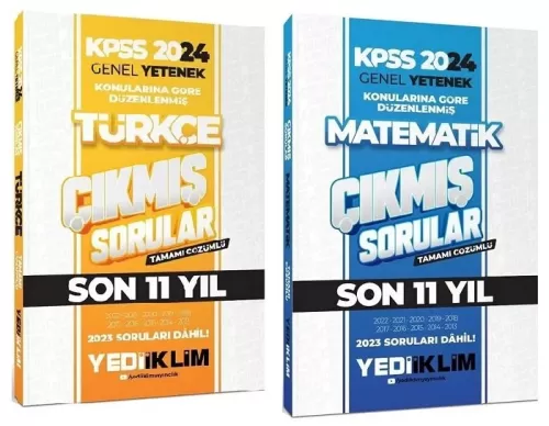 Yediiklim Yayınları 2024 KPSS Türkçe Matematik Son 11 Yıl Çıkmış Sorul