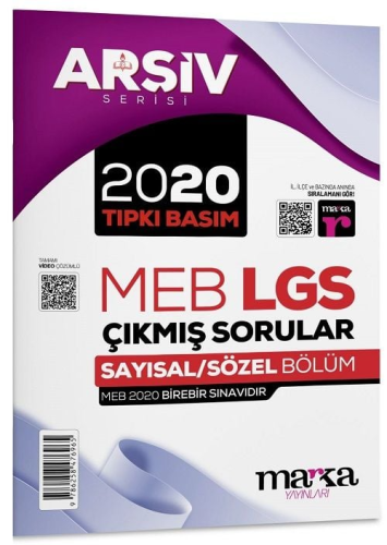 Marka Yayınları 8. Sınıf LGS 2020 Çıkmış Sorular Çözümlü Tıpkı Basım