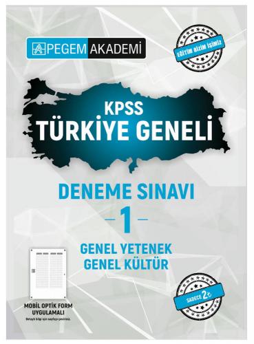 Pegem Yayınları 2021 KPSS Genel Kültür Genel Yetenek Türkiye Geneli Deneme Sınavı 1