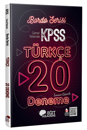 Eğit Akademi KPSS Türkçe Tamamı Çözümlü 20 Bordo Deneme Sınavı Komisyo