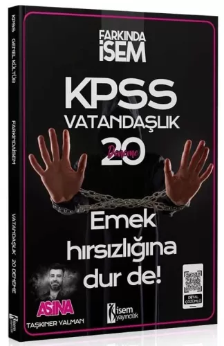 İsem Yayınları KPSS Vatandaşlık Aşina 20 Deneme Çözümlü Taşkıner Yalma
