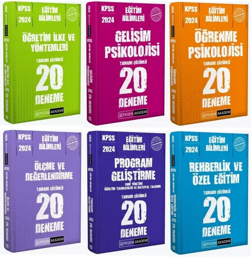 Pegem Yayınları 2024 KPSS Eğitim Bilimleri 120 Deneme 6 lı Set Komisyo
