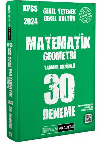 Pegem Yayınları 2024 KPSS Matematik Geometri Tamamı Çözümlü 30 Deneme 