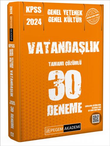 Pegem Yayınları 2024 KPSS Vatandaşlık Tamamı Çözümlü 30 Deneme Komisyo