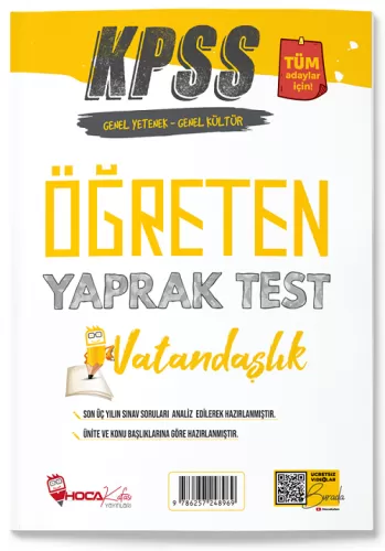 Hoca Kafası Yayınları KPSS Vatandaşlık Öğreten Yaprak Test