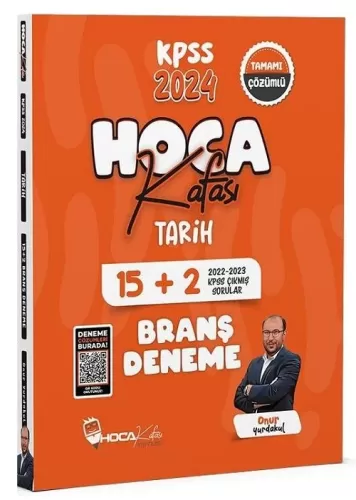 Hoca Kafası Yayınları 2024 KPSS Tarih 15+2 Deneme Çözümlü Onur Yurdaku