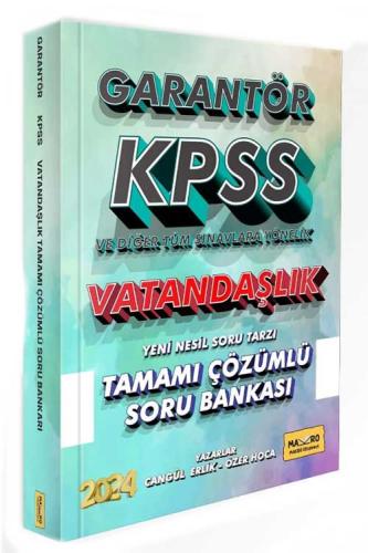 Makro Kitap Yayınları 2024 KPSS Vatandaşlık Garantör Soru Bankası Çözü