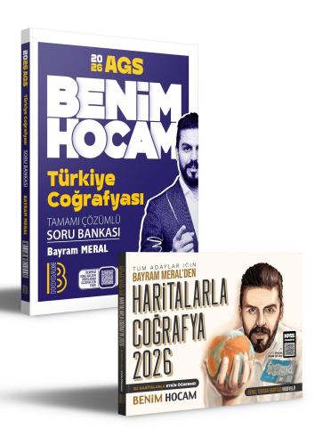 Benim Hocam Yayınları 2026 AGS Türkiye Coğrafyası Soru Bankası ve Haritalarla Coğrafya Seti
