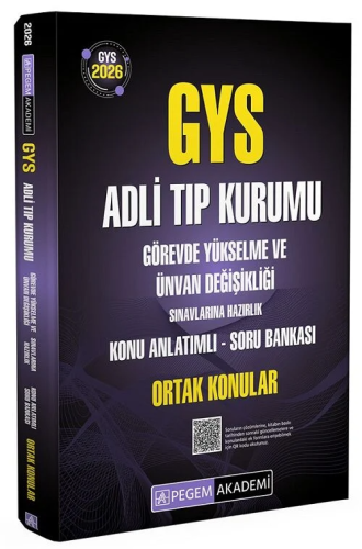 Pegem 2026 GYS Adli Tıp Kurumu Ortak Konular Konu Anlatımlı Soru Bankası