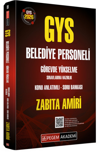 GYS Kitapları, - Pegem Akademi - Pegem Yayınları 2026 GYS Belediye Per