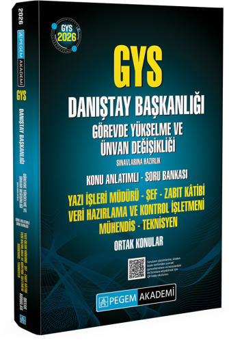 Danıştay Başkanlığı - Pegem Yayınları 2026 GYS Danıştay Başkanlığı Gör