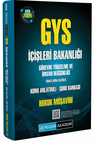 Pegem Yayınları 2026 GYS İçişleri Bakanlığı Hukuk Müşaviri Konu Anlatı