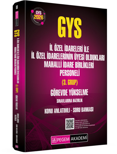 GYS Kitapları, - Pegem Akademi - Pegem Yayınları 2026 GYS İl Özel İdar