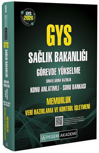 Pegem Yayınları 2026 GYS Sağlık Bakanlığı Memurluk Veri Hazırlama ve Kontrol İşletmeni Konu Anlatımlı Soru Bankası