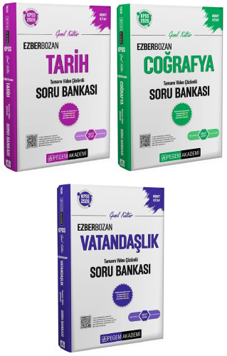 Pegem Yayınları 2026 KPSS Ezberbozan Tarih Coğrafya Vatandaşlık 3'lü Soru Bankası Seti