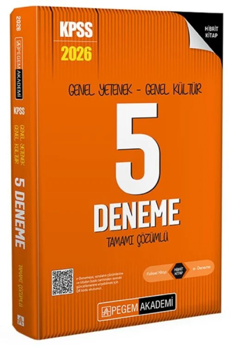 Pegem Yayınları 2026 KPSS Genel Yetenek Genel Kültür Tamamı Çözümlü 5 Deneme