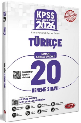 Deneme - Data Yayınları 2026 KPSS Ultra Serisi Türkçe 20 Deneme Sınavı