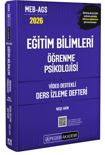 Pegem Yayınları 2026 MEB AGS Eğitim Bilimleri Öğrenme Psikolojisi Video Destekli Ders İzleme Defteri