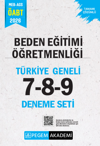 Pegem Yayınları 2026 MEB AGS ÖABT Beden Eğitimi Öğretmenliği Tamamı Çözümlü Türkiye Geneli 7-8-9 (3'lü Deneme Seti)