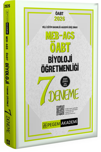 Pegem Yayınları 2026 MEB AGS ÖABT Biyoloji Öğretmenliği Tamamı Çözümlü 7 Deneme