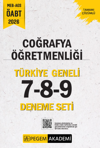 - Pegem Yayınları 2026 MEB AGS ÖABT Coğrafya Öğretmenliği Tamamı Çözüm