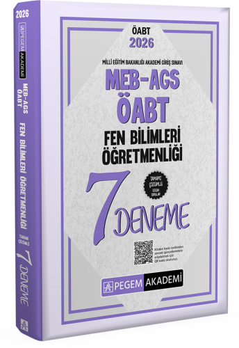 Pegem Yayınları 2026 MEB AGS ÖABT Fen Bilimleri Öğretmenliği Tamamı Çözümlü 7 Deneme