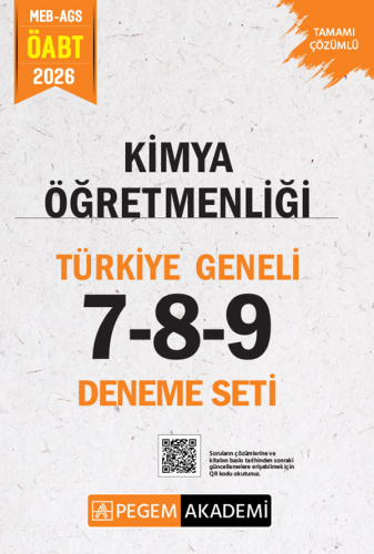 Pegem Yayınları 2026 MEB AGS ÖABT Kimya Öğretmenliği Tamamı Çözümlü Türkiye Geneli 7-8-9 (3'lü Deneme Seti)