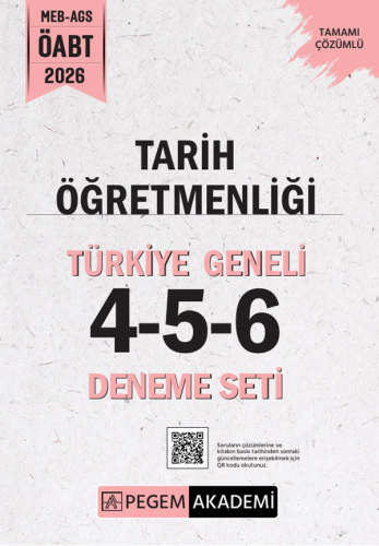 Deneme - Pegem Yayınları 2026 MEB AGS ÖABT Tarih Öğretmenliği Tamamı Ç