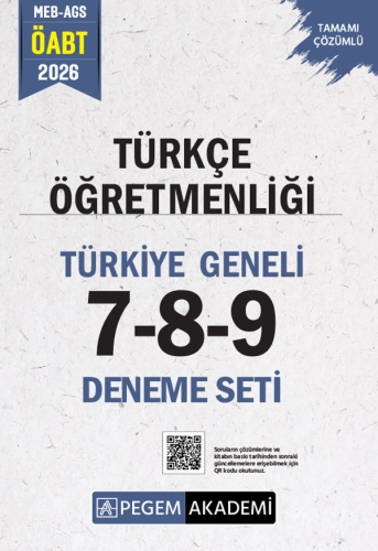 - Pegem Yayınları 2026 MEB AGS ÖABT Türkçe Öğretmenliği Tamamı Çözümlü