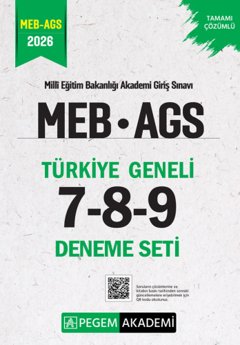 Pegem Yayınları 2026 MEB AGS Tamamı Çözümlü Türkiye Geneli 7-8-9 (3'lü Deneme Seti)
