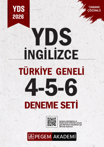Deneme Sınavları - Pegem Yayınları 2026 YDS İngilizce Tamamı Çözümlü T