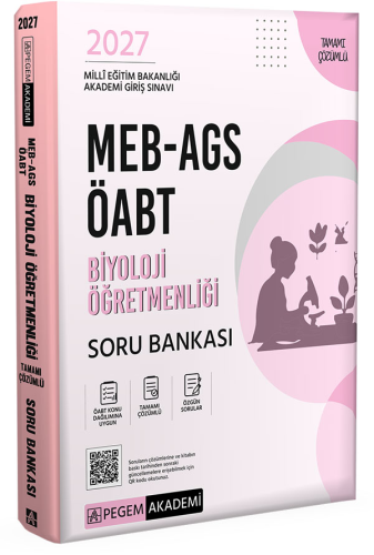 Pegem Yayınları 2027 MEB AGS ÖABT Biyoloji Öğretmenliği Tamamı Çözümlü Soru Bankası