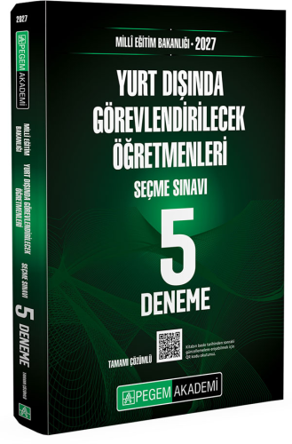 Pegem Yayınları 2027 MEB Yurt Dışında Görevlendirilecek Öğretmenleri Seçme Sınavı 5 Deneme Çözümlü