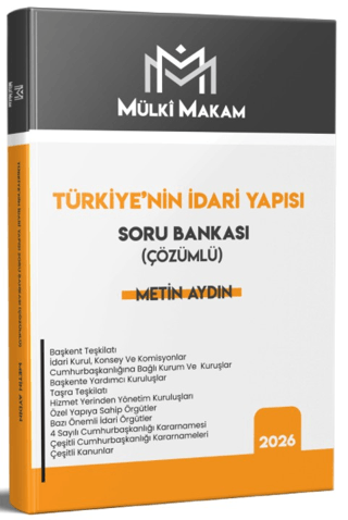 - Mülki Makam Türkiye'nin İdari Yapısı Soru Bankası Çözümlü - Metin Ay