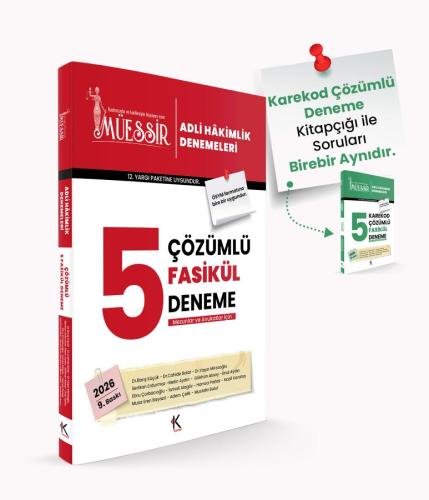 Müessir 2026 Adli Hakimlik Tamamı Çözümlü 5 Deneme