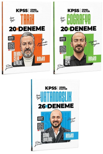 Retro Yayıncılık 2026 KPSS Tarih Coğrafya Vatandaşlık 66 Deneme 3'lü Set