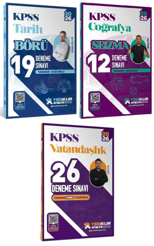 Yediiklim Yayınları 2026 KPSS Tarih Coğrafya Vatandaşlık 57 Deneme Atölye Serisi 3'lü Set