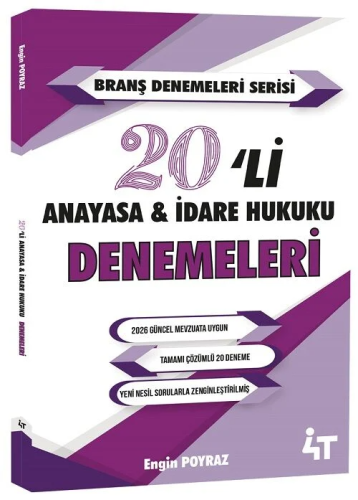 4T Yayınları KPSS A Grubu Anayasa Hukuku ve İdare Hukuku 20 Deneme Çöz