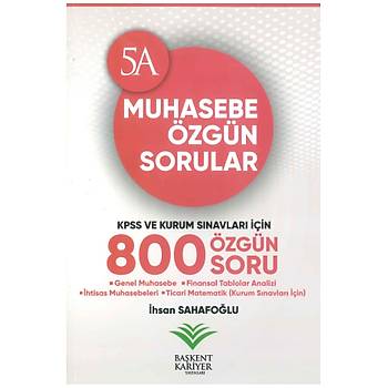 Başkent Kariyer Yayınları 2022 KPSS ve Kurum Sınavları 5A Muhasebe Soru Bankası
