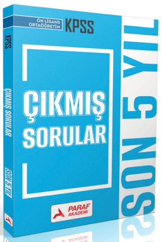 Paraf Akademi KPSS Ön Lisans - Ortaöğretim Tıpkı Basım Son 5 Yıl Çıkmış Sorular