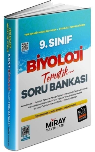 Miray Yayınları 9. Sınıf Biyoloji Tematik Konu Özetli Soru Bankası