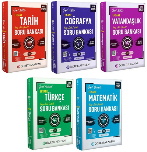 Öğreti Akademi 2025 KPSS Genel Yetenek Genel Kültür Efsane Soru Bankası 5'li Set